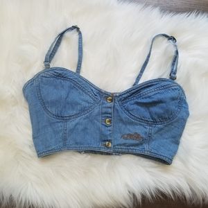 Vintage denim crop top